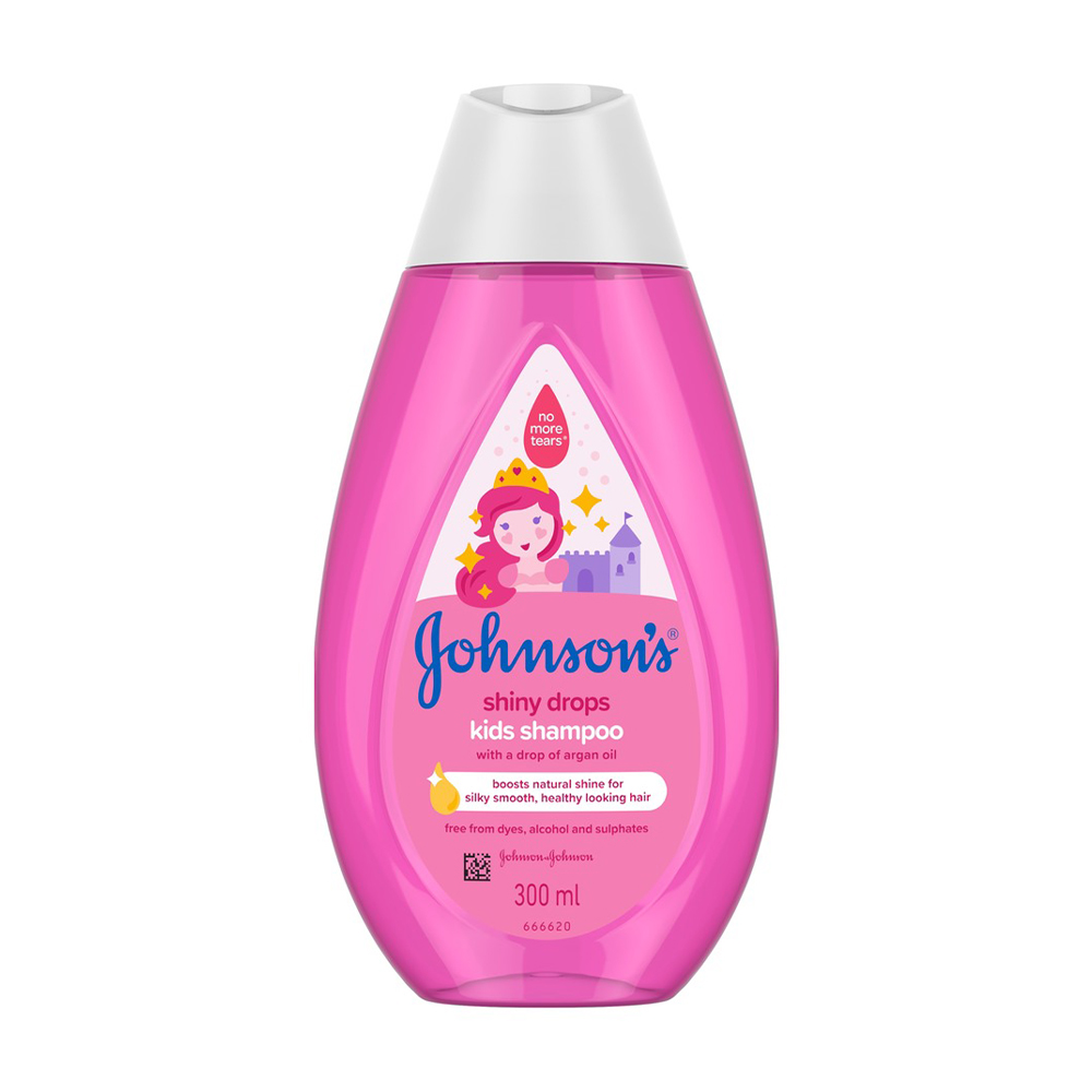 Дитячий шампунь для волосся Johnson's baby Блискучі локони, з краплинкою арганової олії, 300 мл
